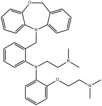 N-[2-(Dibenz[b,e][1,4]oxazepin-5(11H)-ylmethyl)phenyl]-N-[2-[2-(dimethylamino)ethoxy]phenyl]-N',N'-dimethyl-1,2-ethanediamine 结构式