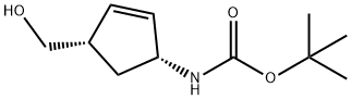 ((1R,4S)-4-(羟基甲基)环戊-2-烯-1-基)氨基甲酸叔丁酯 结构式