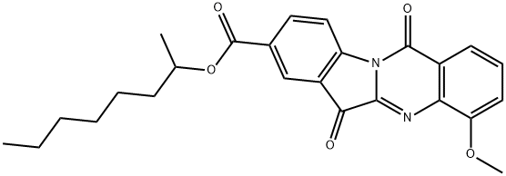 Indolo[2,1-b]quinazoline-8-carboxylic  acid,  6,12-dihydro-4-methoxy-6,12-dioxo-,  1-methylheptyl  ester 结构式