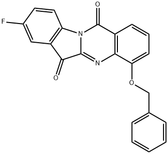 Indolo[2,1-b]quinazoline-6,12-dione,  8-fluoro-4-(phenylmethoxy)- 结构式