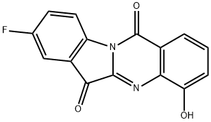 Indolo[2,1-b]quinazoline-6,12-dione,  8-fluoro-4-hydroxy- 结构式