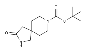 3-氧代-2,8-二氮杂螺[4,5]癸烷-8-甲酸叔丁酯 结构式