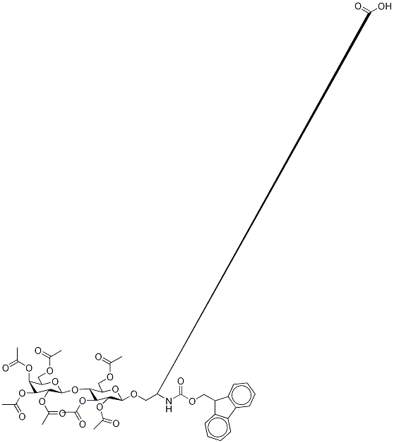 N-(9-Fluorenylmethoxycarbonyl)-O-(2,3,6,2',3',4',6'-hepta-O-acetyl--D-lactosyl)-L-serine 结构式