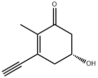 2-Cyclohexen-1-one, 3-ethynyl-5-hydroxy-2-methyl-, (R)- (9CI) 结构式