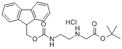 [2-(FMOC-氨基)乙氨基]乙酸叔丁酯 盐酸盐 结构式