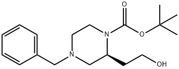 (S)-4-苄基-2-(2-羟乙基)哌嗪-1-甲酸叔丁酯 结构式