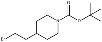 N-叔丁氧羰基-4-(2-溴乙基)哌啶 结构式