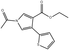 1-ACETYL-4-(2-THIENYL)-1H-PYRROLE-3-CARBOXYLIC ACID ETHYL ESTER 结构式