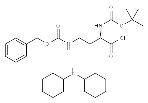 N-叔丁氧羰基-N'-苄氧羰基-L-2,4-二氨基丁酸二环己胺盐 结构式