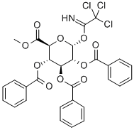 2,3,4-三-O-苯甲酰基-ALPHA-D-吡喃葡萄糖醛酸甲酯三氯乙酰亚胺酯 结构式