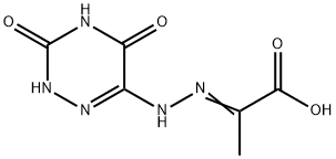 Propanoic acid, 2-[(2,3,4,5-tetrahydro-3,5-dioxo-1,2,4-triazin-6-yl)hydrazono]- (9CI) 结构式