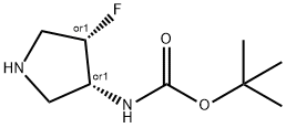 N-[顺式-4-氟吡咯烷-3-基]氨基甲酸叔丁酯 结构式