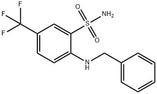 2-BENZYLAMINO-5-TRIFLUOROMETHYL-BENZENESULFONAMIDE 结构式