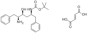 [2S,3S,5S]-2-氨基-3-羟基-5-叔丁氧羰基氨基-1,6-二苯基己烷富马酸盐 结构式