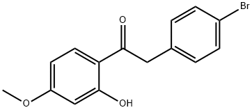 2-(4-溴苯基)-1-(2-羟基-4-甲氧基苯基)乙酮 结构式