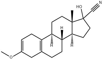 17-hydroxy-3-methoxyestra-2,5(10)-diene-17-carbonitrile  结构式