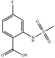 2-甲磺酰氨基-4-氟苯甲酸 结构式