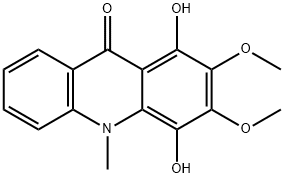 1,4-Dihydroxy-2,3-dimethoxy-10-methylacridin-9(10H)-one 结构式