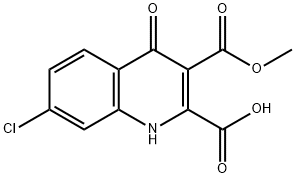 3-METHYL HYDROGEN 7-CHLORO-1,4-DIHYDRO-4-OXOQUINOLINE-2,3-DICARBOXYLATE 结构式