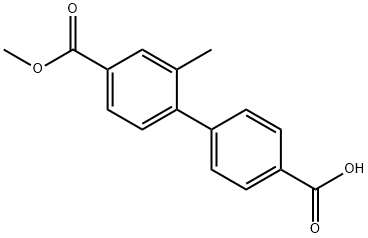 4-[4-(甲氧羰基)-2-甲基苯基]苯甲酸 结构式
