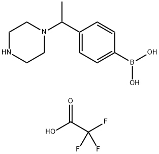 (4-(1-(哌嗪-1-基)乙基)苯基)硼酸三氟乙酸盐 结构式