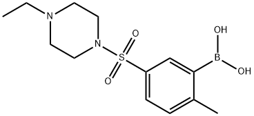 (5-((4-乙基哌嗪-1-基)磺酰)-2-甲基苯基)硼酸 结构式