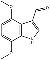 4,7-二甲氧基吲哚-3-甲醛 结构式