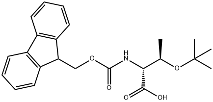 O-(叔丁基)-N-[9H-芴-9-甲氧羰基]-D-别苏氨酸 结构式