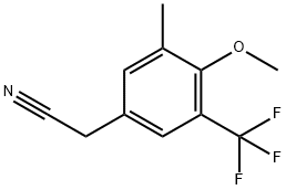 4-Methoxy-3-methyl-5-(trifluoromethyl)-phenylacetonitrile 结构式