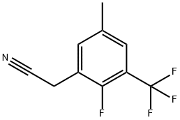 2-Fluoro-5-methyl-3-(trifluoromethyl)phenylacetonitrile 结构式