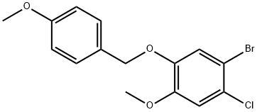 1-溴-2-氯-4-甲氧基-5-[(4-甲氧基苄基)氧基]苯 结构式