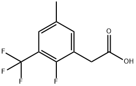 2-Fluoro-5-methyl-3-(trifluoromethyl)phenylaceticacid 结构式