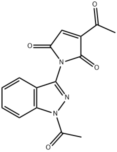 3-乙酰基-1-(1-乙酰基-1H-吲唑-3-基)-1H-吡咯-2,5-二酮 结构式