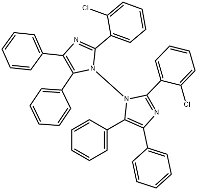 2,2'-二(2-氯苯基)-4,4',5,5'-四苯基-1,2'-二咪唑 结构式