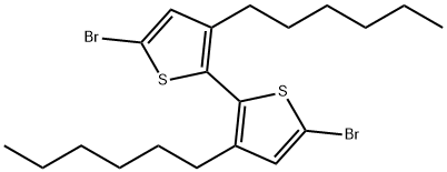 5,5'-二溴-3,3'-二己基-2,2'-并噻吩 结构式