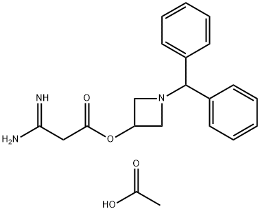 3-氨基-3-亚氨基丙酸 1-(二苯甲基)-3-氮杂环丁酯乙酸盐 结构式