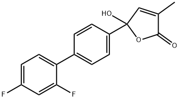 5-(2',4'-Difluoro(1,1'-biphenyl)-4-yl)-5-hydroxy-3-methyl-2(5H)-furanone 结构式