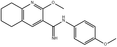 3-Quinolinecarboximidamide, 5,6,7,8-tetrahydro-2-methoxy-N-(4-methoxyp henyl)- 结构式