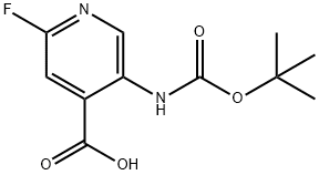 5-叔丁氧基羰基氨基-2-氟异烟酸 结构式