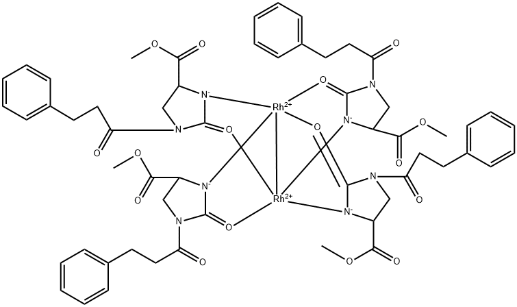 (4S)-铑,四基色[Μ-[甲基2-氧代-1-(1-氧代-3-苯基丙基)-4-咪唑啉羧基-N3:O2]]二-(RH-RH) 结构式