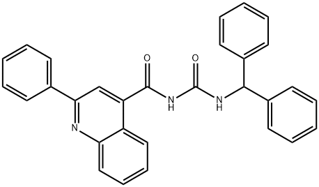 4-Quinolinecarboxamide, N-(((diphenylmethyl)amino)carbonyl)-2-phenyl- 结构式