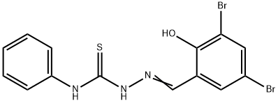 3,5-Dibromo-2-hydroxybenzaldehyde 4-phenyl thiosemicarbazone 结构式