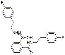 2-(4-fluorophenyl)ethanamine, 2-[2-(4-fluorophenyl)ethylcarbamoyl]benz enesulfinic acid 结构式