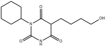 1-Cyclohexyl-5-(4-hydroxybutyl)barbituric acid 结构式