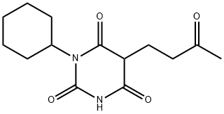 1-Cyclohexyl-5-(3-oxobutyl)barbituric acid 结构式