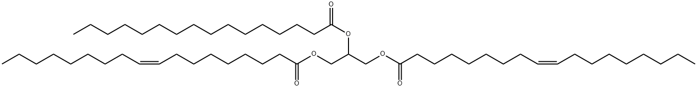 1,3-二(十八烷-9-烯酸)-2-十六烷酸丙三醇酯 结构式