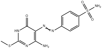 4-[2-(4-amino-2-methylsulfanyl-6-oxo-pyrimidin-5-ylidene)hydrazinyl]benzenesulfonamide 结构式
