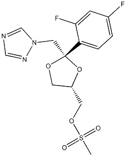 (2R,4R) CIS-(2,4-DIFLUOROPHENYL)-2-(1,2,4-TRIAZOLE-1-YL-METHYL)-1,3-DIOXOLANE-4YL-METHYL-P-TOLYSULFONATE 结构式