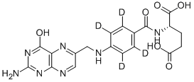 N-[4-[[(2-氨基-1,4-二氢-4-氧代-6-蝶啶)甲基]氨基]苯甲酰基-2,3,5,6-D4]-L-谷氨酸 结构式