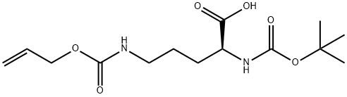 N-叔丁氧羰基-N'-[(烯丙氧基)羰基]-L-鸟氨酸 结构式
